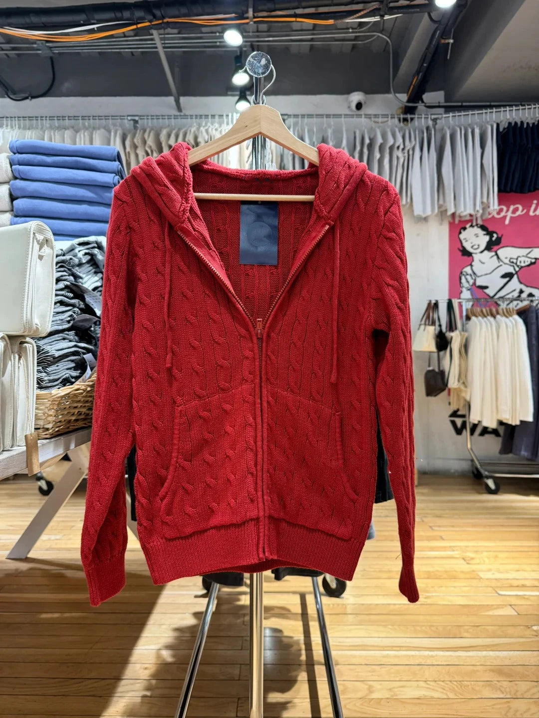 Simple Solid Twisted Flower Knit Cardigan Sweater Women Autumn Long Sleeve Pocket Hooded Zipper Coat Sweet Preppy Style Knitwear