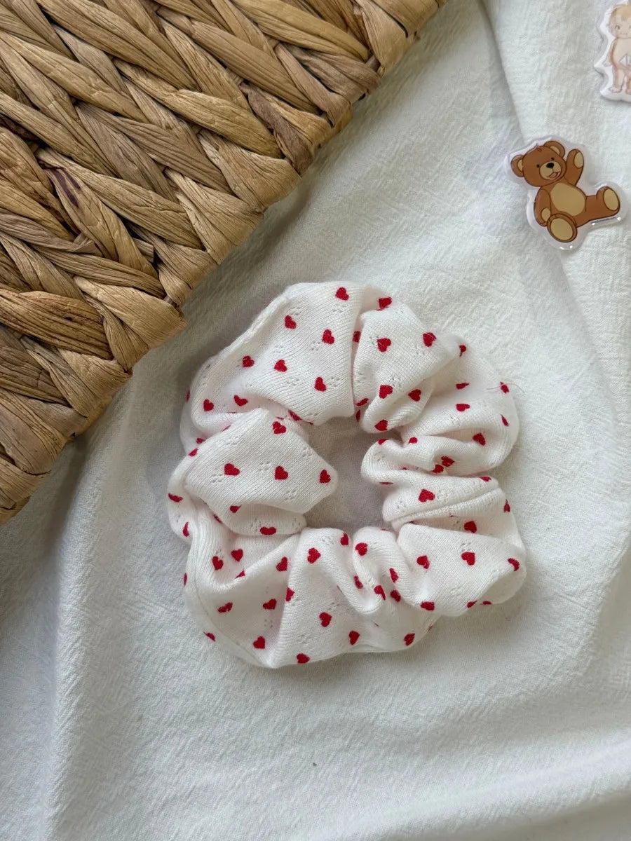 1 PCS Floral Print Elastic Hair Bands Women Multicolor Large Only One Scrunchie Sweet Cute Preppy Style Hair Accessories Y2K New