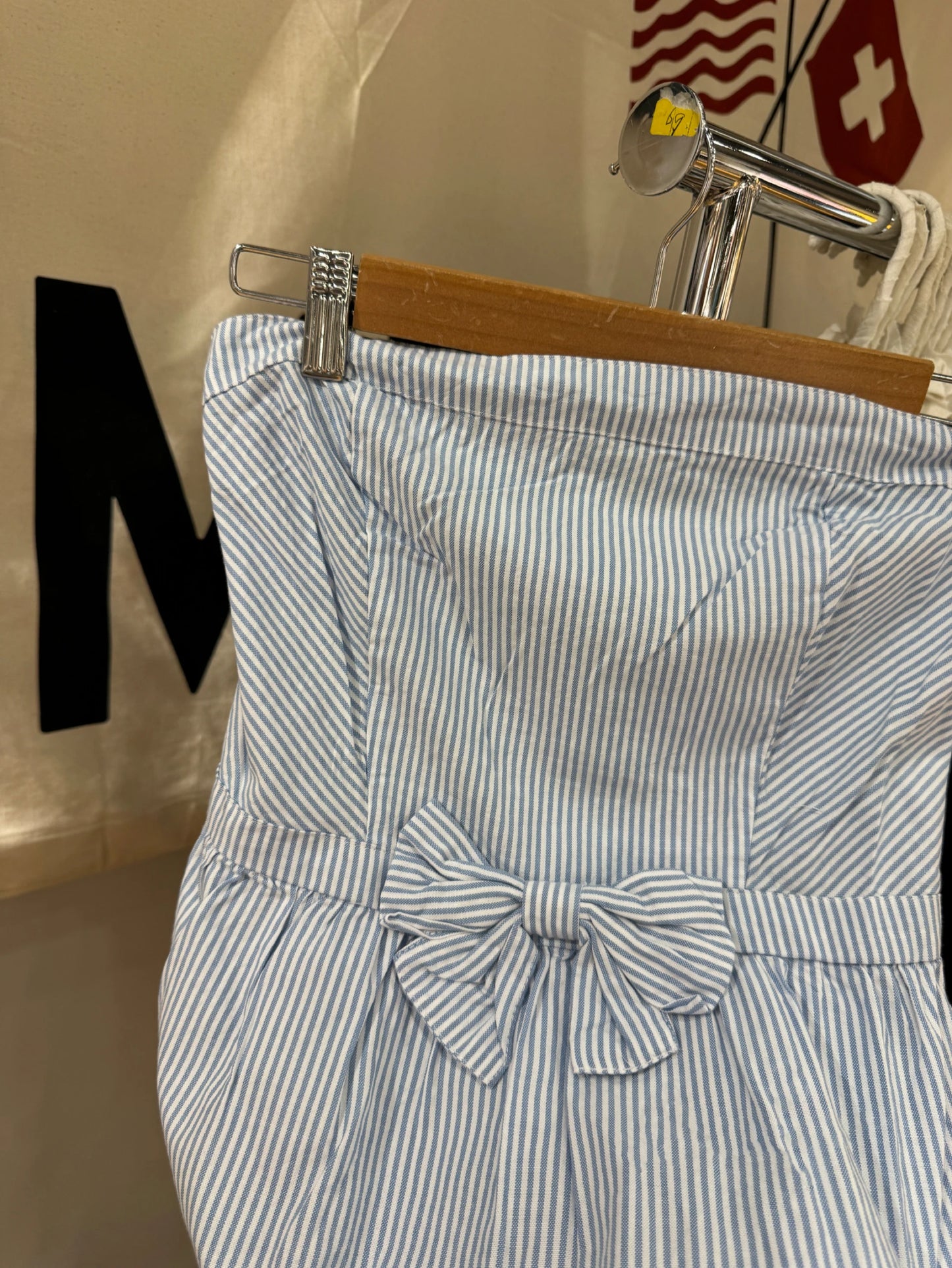 Sexy Blue Striped Bow Tube Top Women New Cute Strapless Cotton Sleeveless Vest Summer Preppy Style Sweet Casual Crop Tank Tops