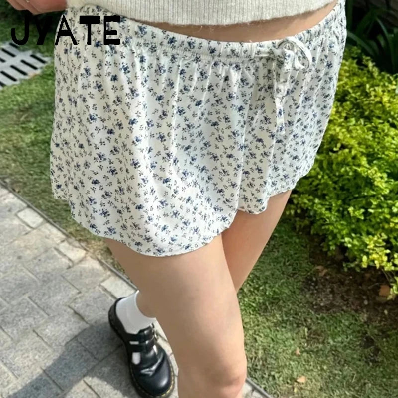 Fashion Drawstring Loose Straight Shorts Women Summer New Casual High Waist Home Underwear Preppy Style Vintage Chic Short Pants