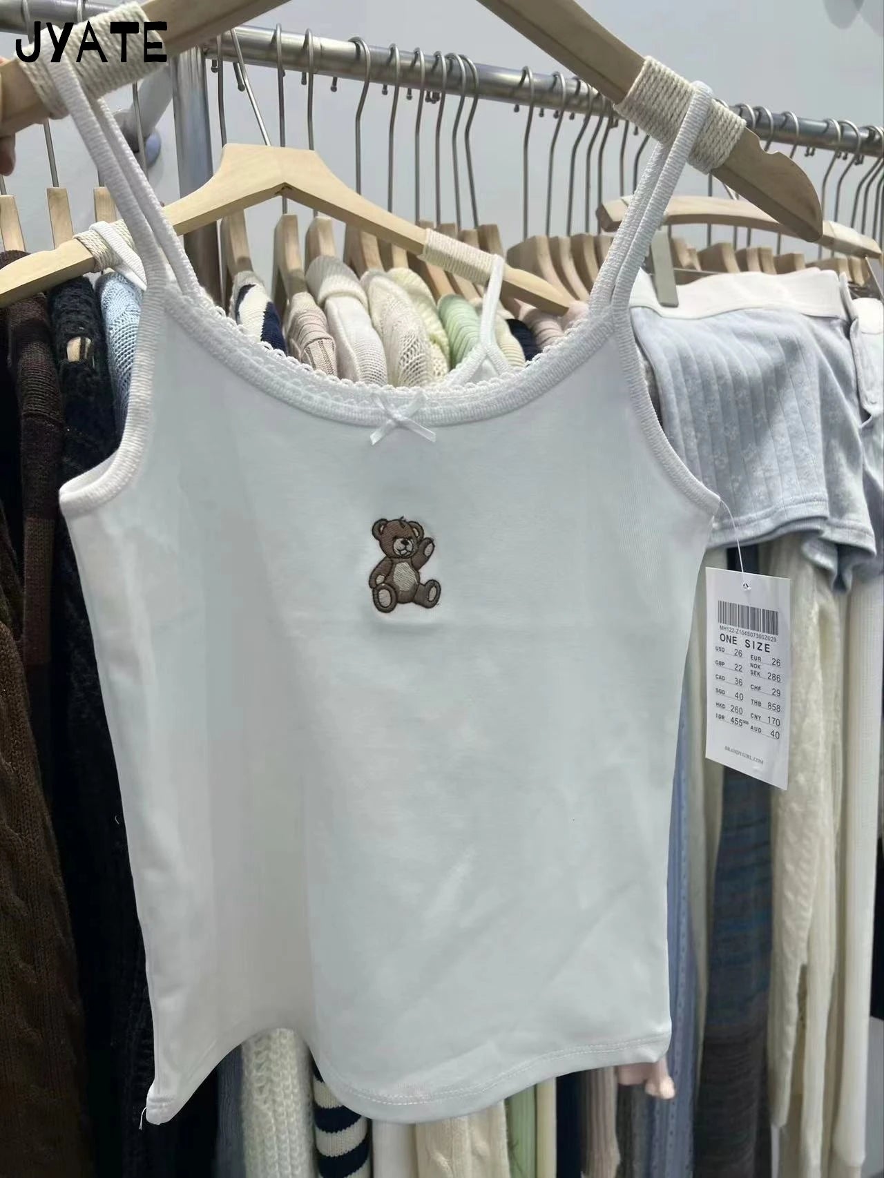 Sweet 14 Embroidery Slim Tank Top Women Spring Casual Sleeveless Cotton Camis Female White Cute Preppy Style Vest Y2K Tops New