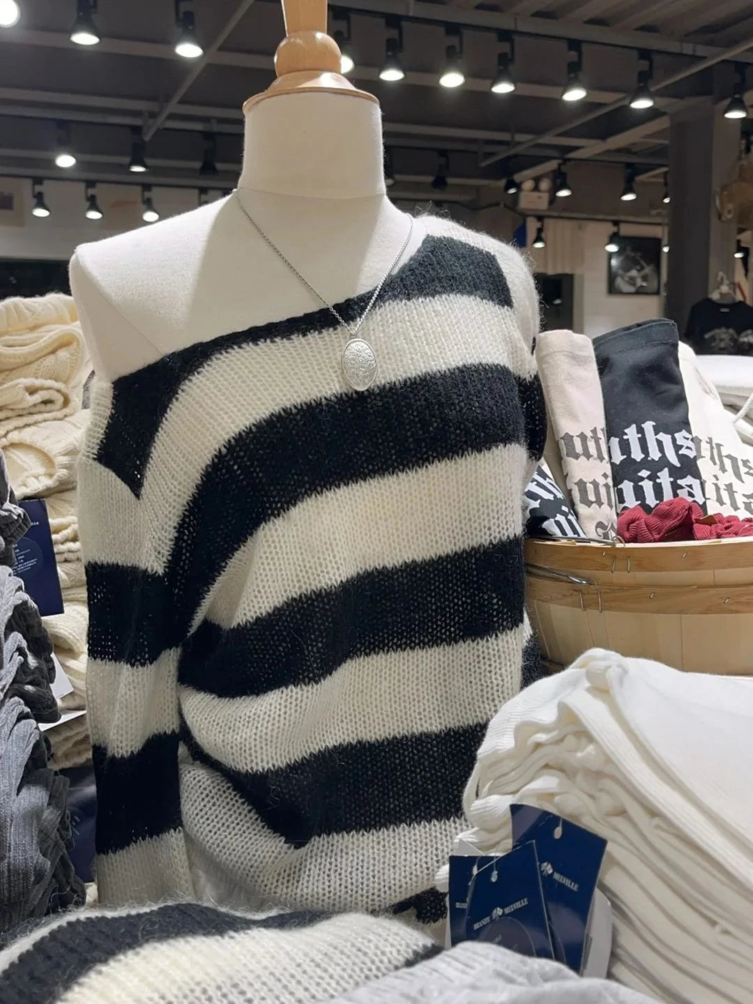 New Striped Knitted Long Sleeve Woman Scoop Neck Cotton Thin Smock Autumn Casual Vintage Streetwear Tee Shirts Y2k Tops Clothes