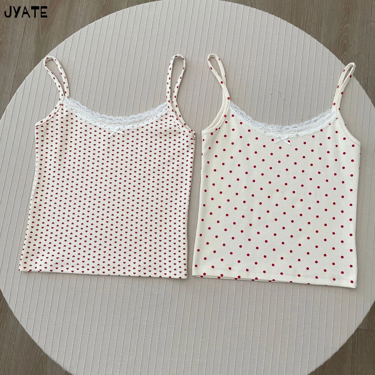 Cute Print Lace Trim Bow Tank Tops Women Cotton Casual Slim Sleeveless Crop Top Female Sweet Preppy Style Camisole Y2K Clothes