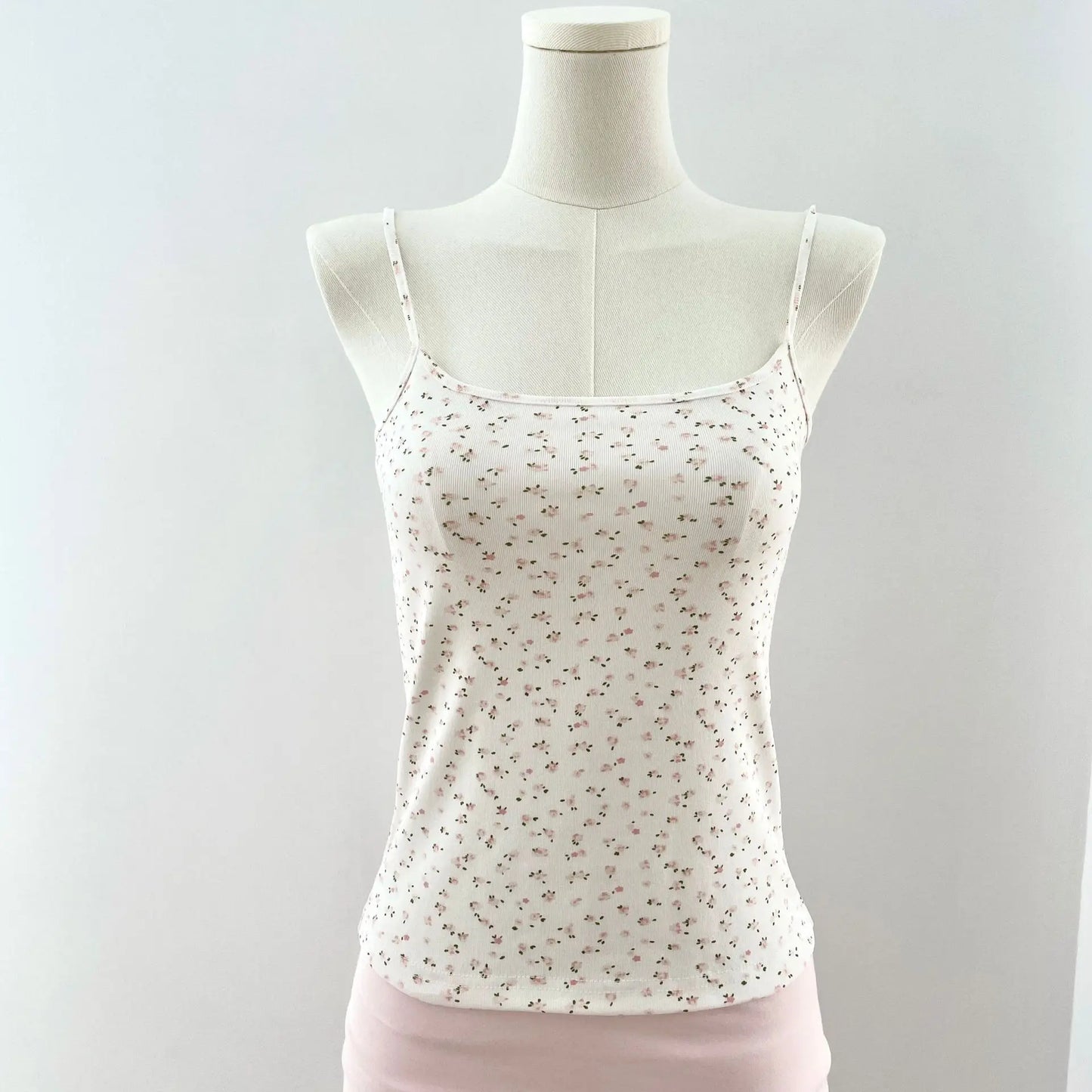Floral Print Slim Cotton Camisole Women Summer Simple Streetwear Sleeveless Vests Female Cute Sweet Preppy Style Tank Tops Y2K