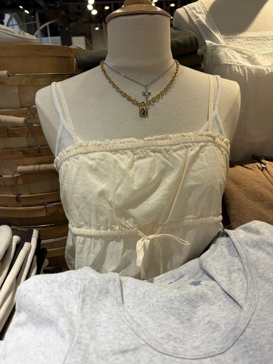 Cute Light Yellow Drawstring Tank Top Woman Back Single Breasted Strapless Cotton Camisole Female Sweet Casual Simple Vest Y2K
