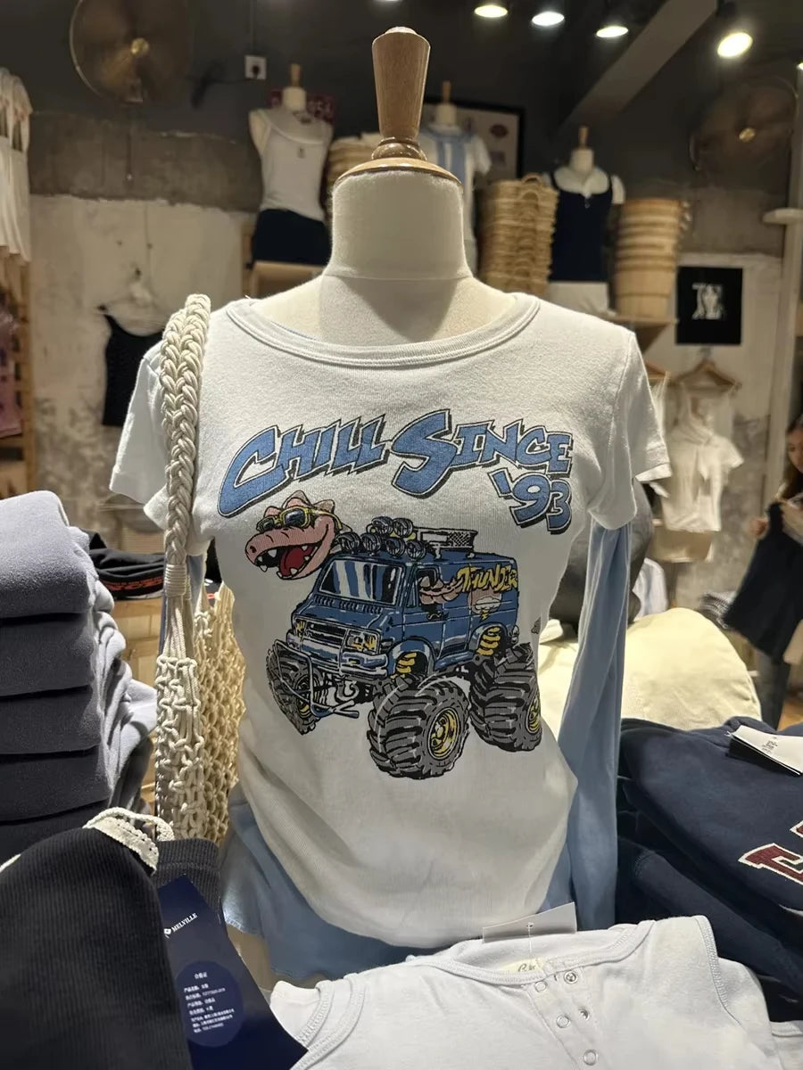 Guitarist Print O-neck Slim T-shirts Women New Cotton Street Simple White Short Sleeve Tops Clothes Vintage Chic Casual Tshirt
