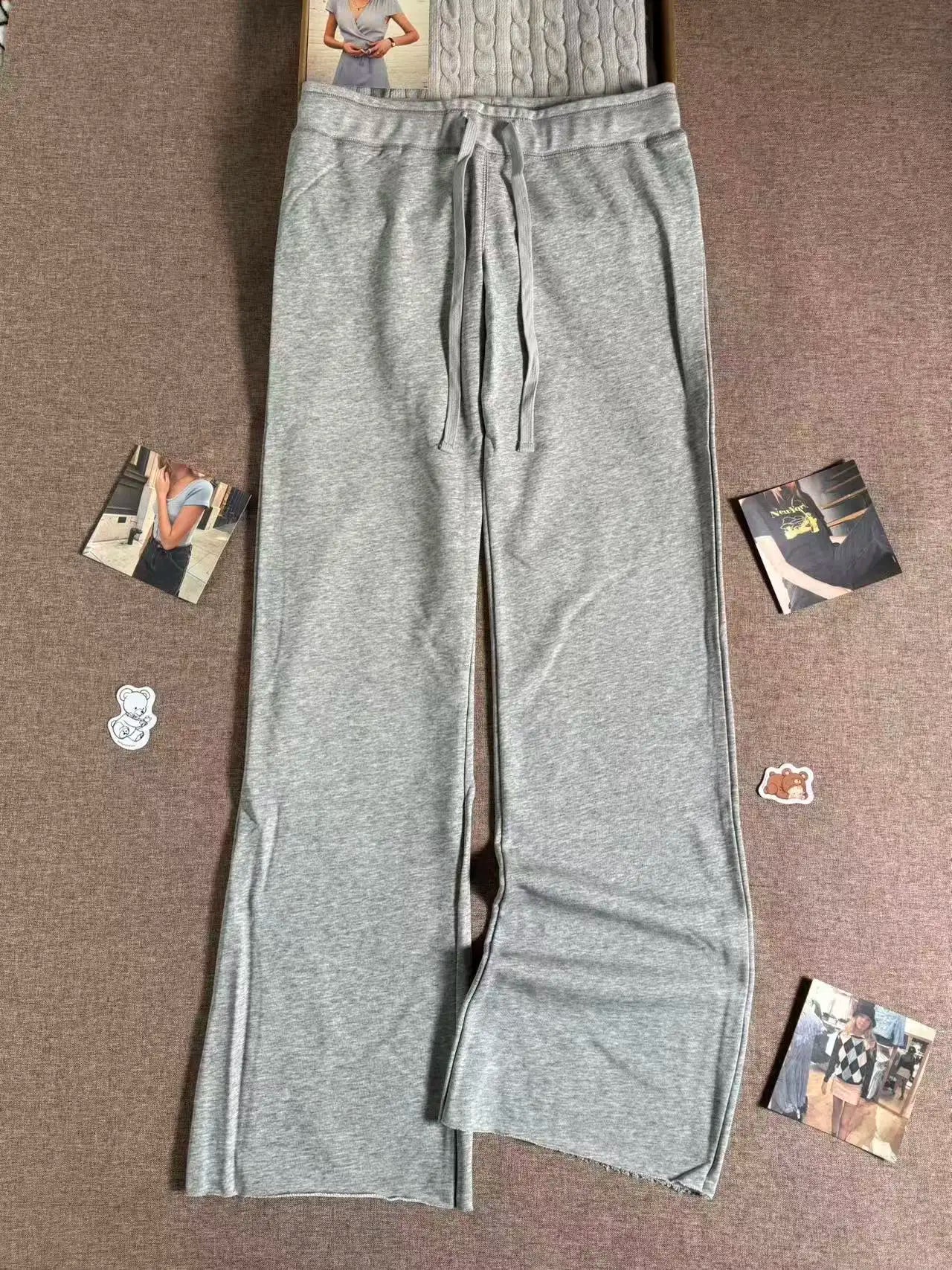Camouflage Drawstring Joggers Sweatpants Women Streetwear Casual High Waist Wide Leg Pants Vintage Preppy Style Loose Trousers