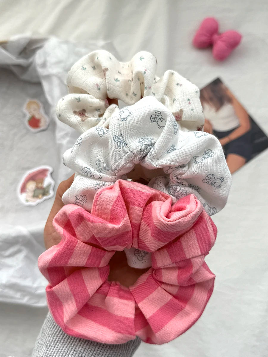 2PCS/Set Elastic Hair Bands Women Handmade and Custom-made Multicolor Large Scrunchie Sweet Cute Hair Accessories