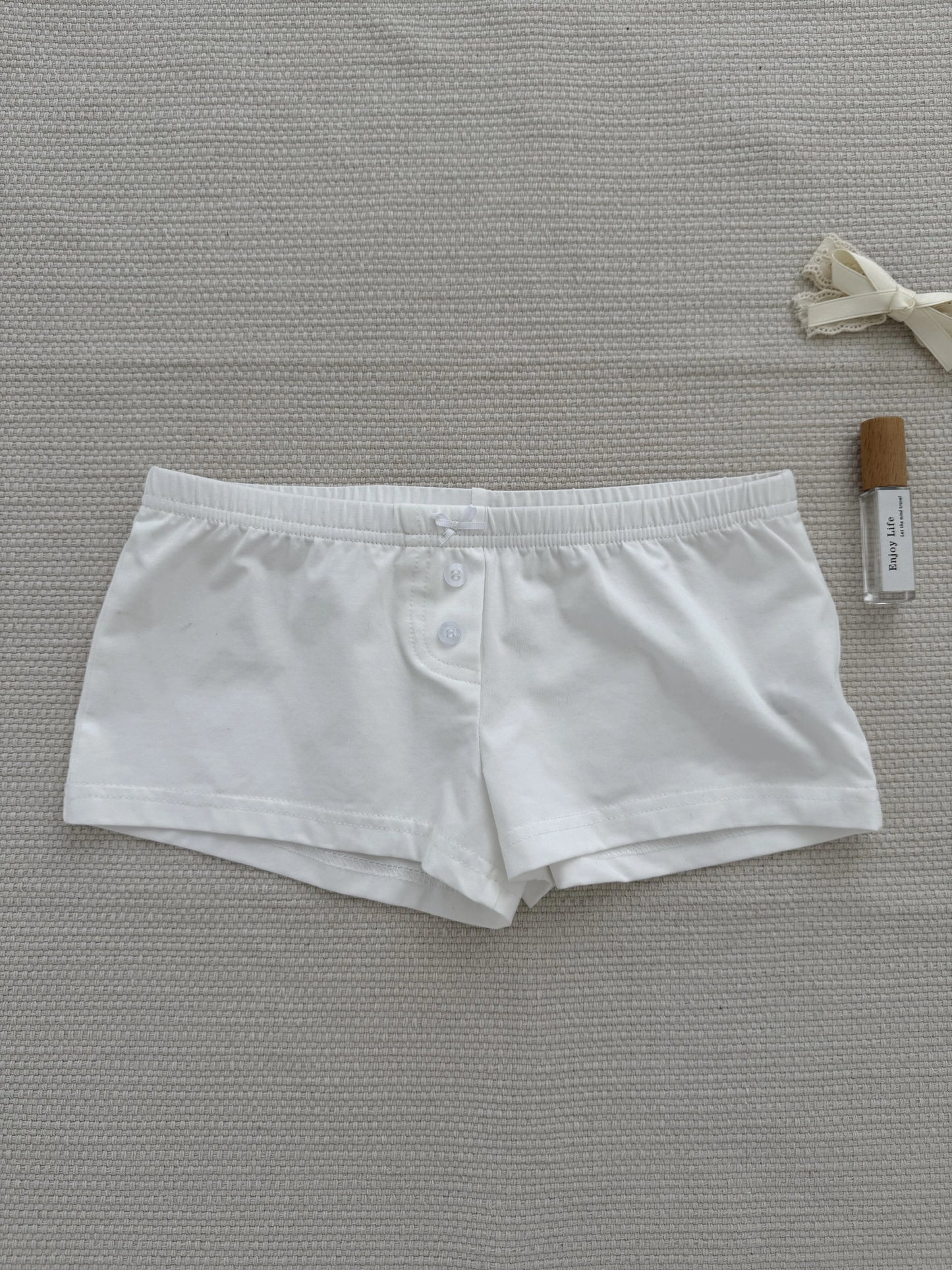 Lace Trim Bow Tank Tops Shorts Cotton Outfits Women Summer V-neck Vest+Buttons Straight Boxer Short Pant Cute Home Pajama Sets