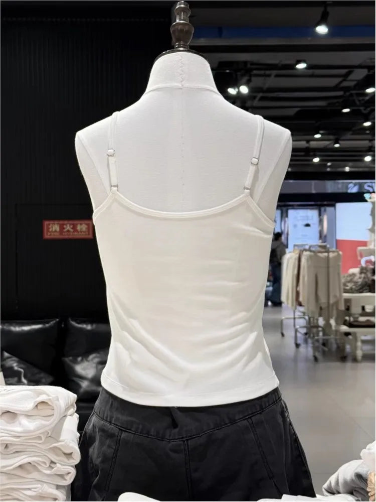 Rabbit Print Slim Tank Top Woman Summer Bow Lace Trim White Cotton Camisole Female Sweet Preppy Style Cute Crop Tops Vest