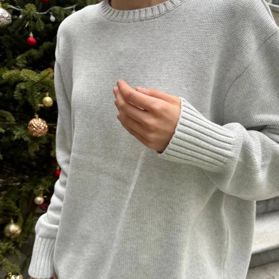 Gray Long Sleeve Knitted Cardigan Women New Simple Basic Cotton O-neck Casual Preppy Style Jumper Sweet Vintage Chic Sweater Top