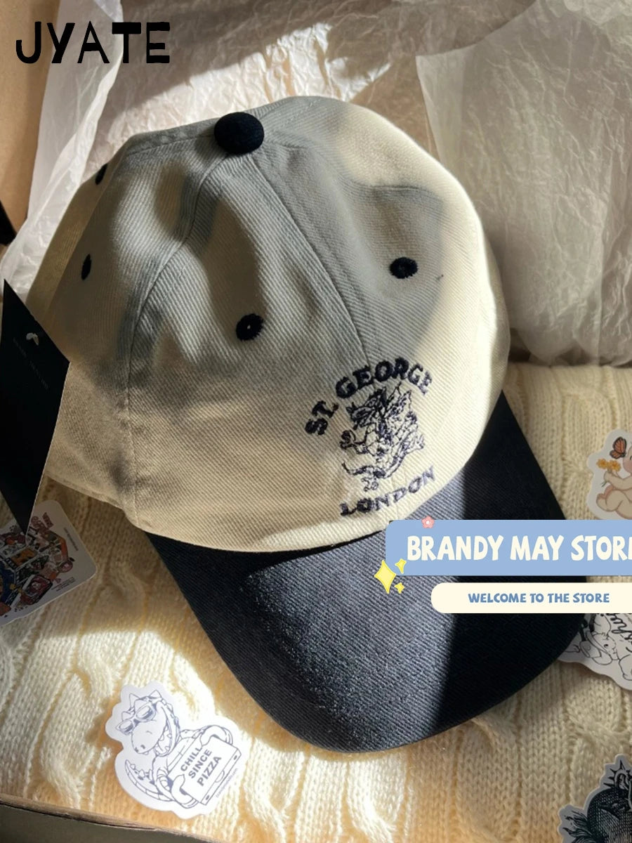 New Letter Embroidery Red Baseball Cap Women Casual Street Cartoon Sunscreen Hat Femme Vintage Preppy Style Snapback Hats Y2K