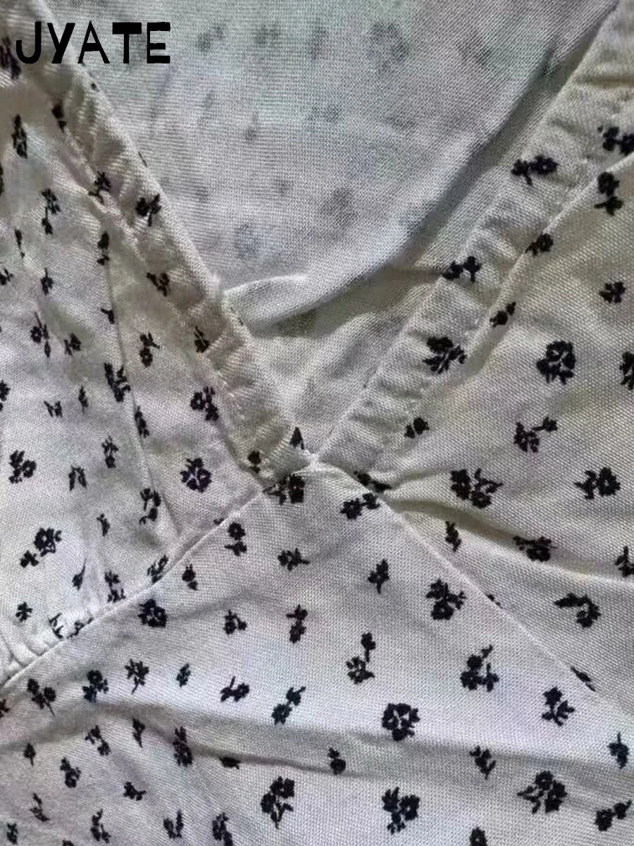Sexy Floral Print V-neck Back Lace-up Tank Tops Women New Casual Slim Sweet Sleeveless Vests Preppy Style Vintage Crop Top Y2K