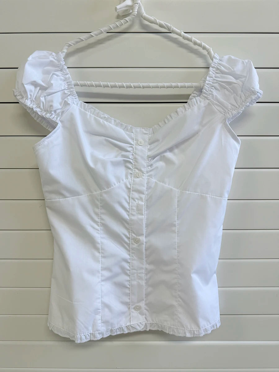 Cute Red Plaid Folds Blouse Tees Women Casual Single Breasted Ruffle Sleeveless Tank Tops Sweet Vintage Preppy Style Camisole