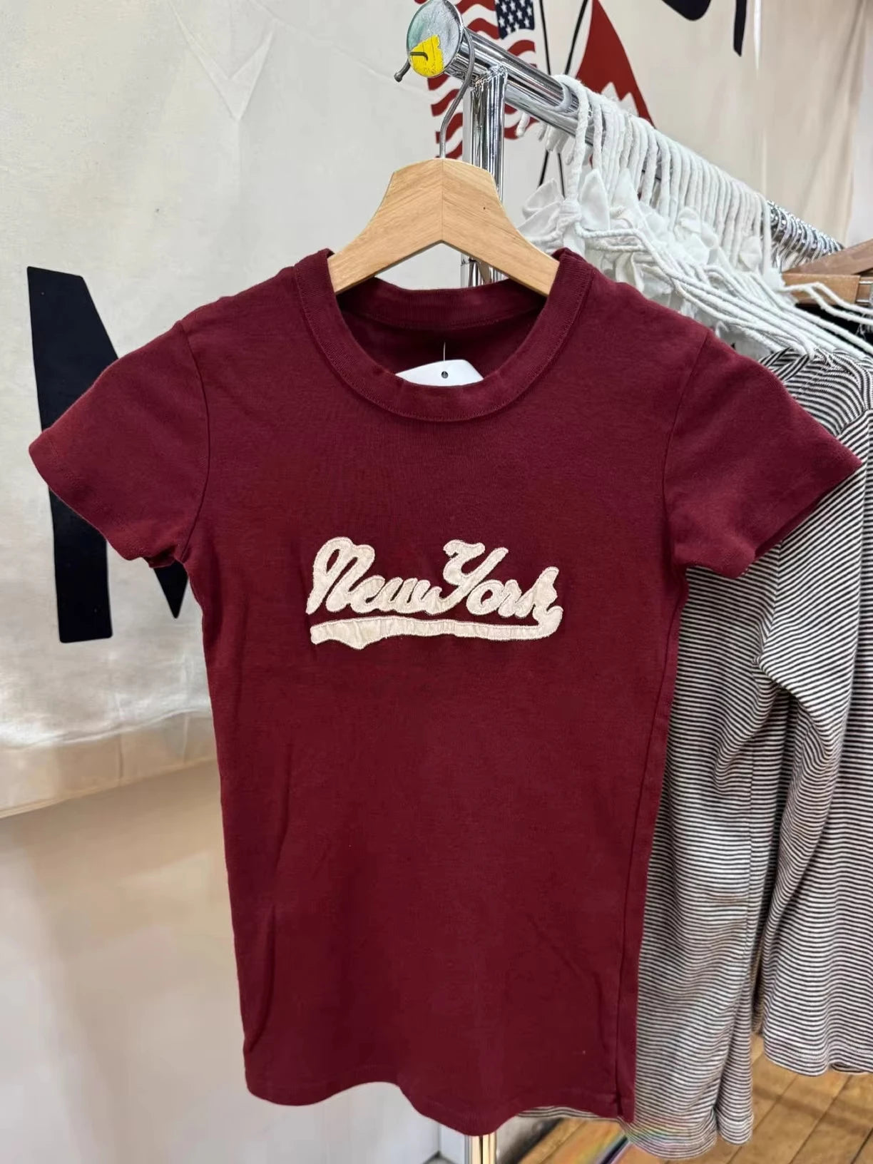 Letter Patwork Embroidery T-shirts Women Summer Casual Streetwear Cotton Short Sleeve Tees Vintage Preppy Style Tshirt Y2K