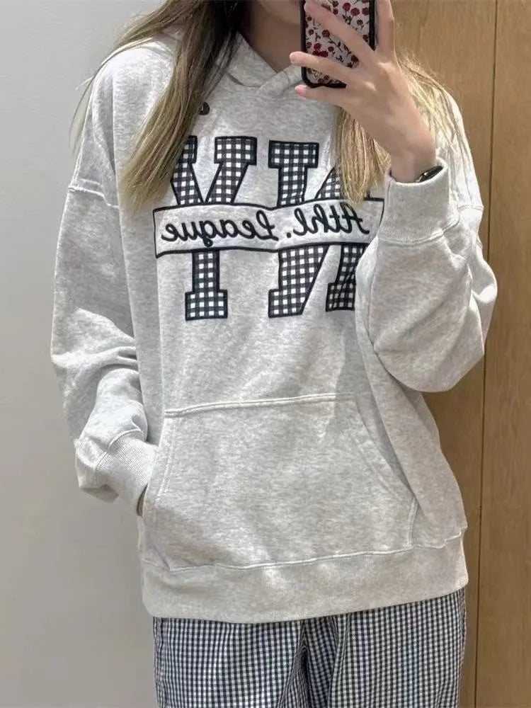 Sweet PInk Loose Sweatshirts Women Autumn Preppy Style Warm Cotton Casual Pullover Top Fashion Chic Cute Oversize Hoodies New