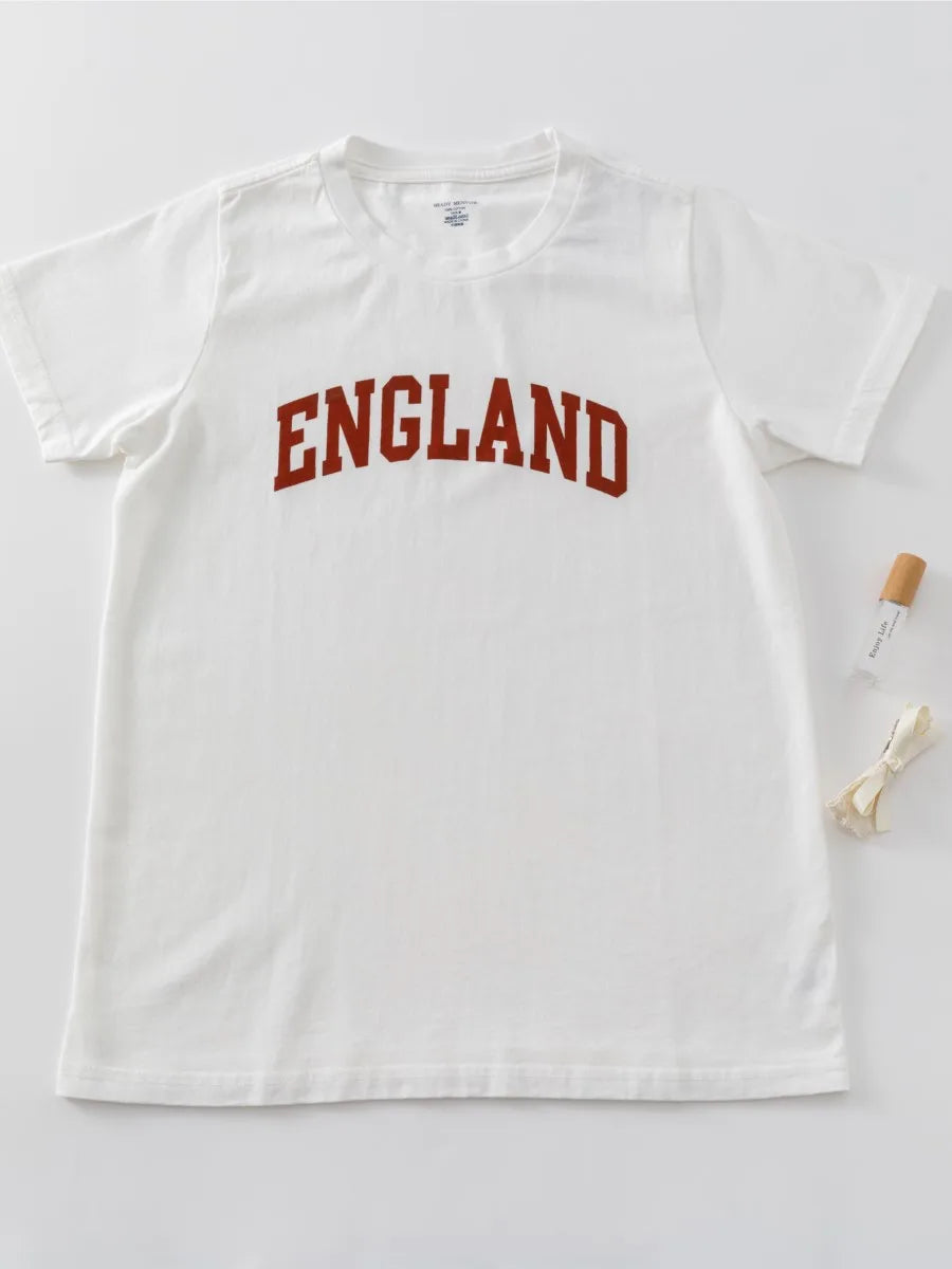 Letter Print T-shirt+NO.32 Short Pants Women New Cotton O-neck Slim Tee Elastic Waist Straight Short Pant Sweet Simple Sets Suit