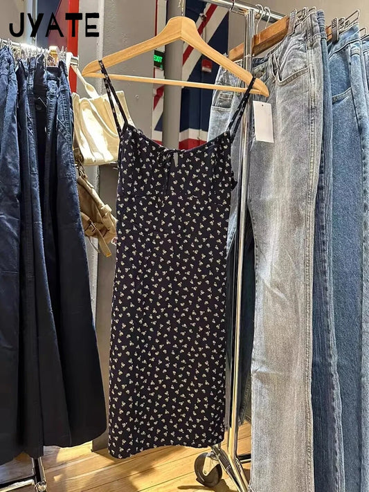 Vintage Floral Print Lace-up Sleeveless Dress Women Summer Cotton Preppy Style Casual A-line Vestidos Sweet Cute Mini Dresses