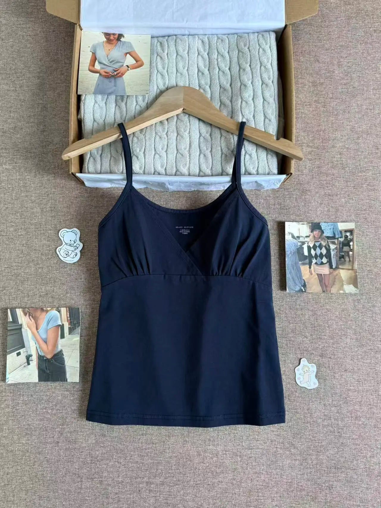 Solid Cotton V-neck Camisole Women Summer Casual Simple ALL-match Slim Sleeveless Vests American Vintage Sweet Tank Tops Y2K