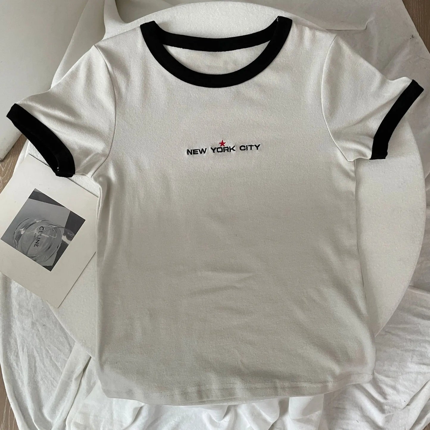 Fashion Apricot Patchwork T-shirts Women Summer New Streetwear Cotton O-neck Short Sleeve Tees Female Preppy Style Chic OOTD Top