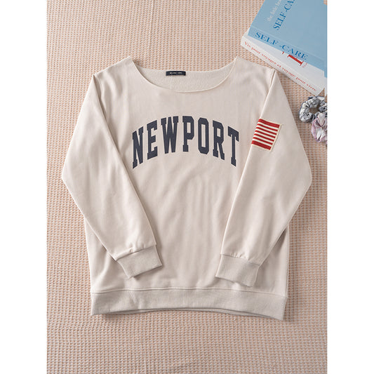 American retro one-word shoulder NEWPORT letter print patch