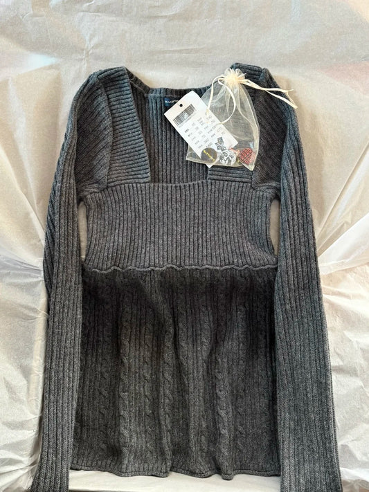 Jastie grey square-neck sweater
