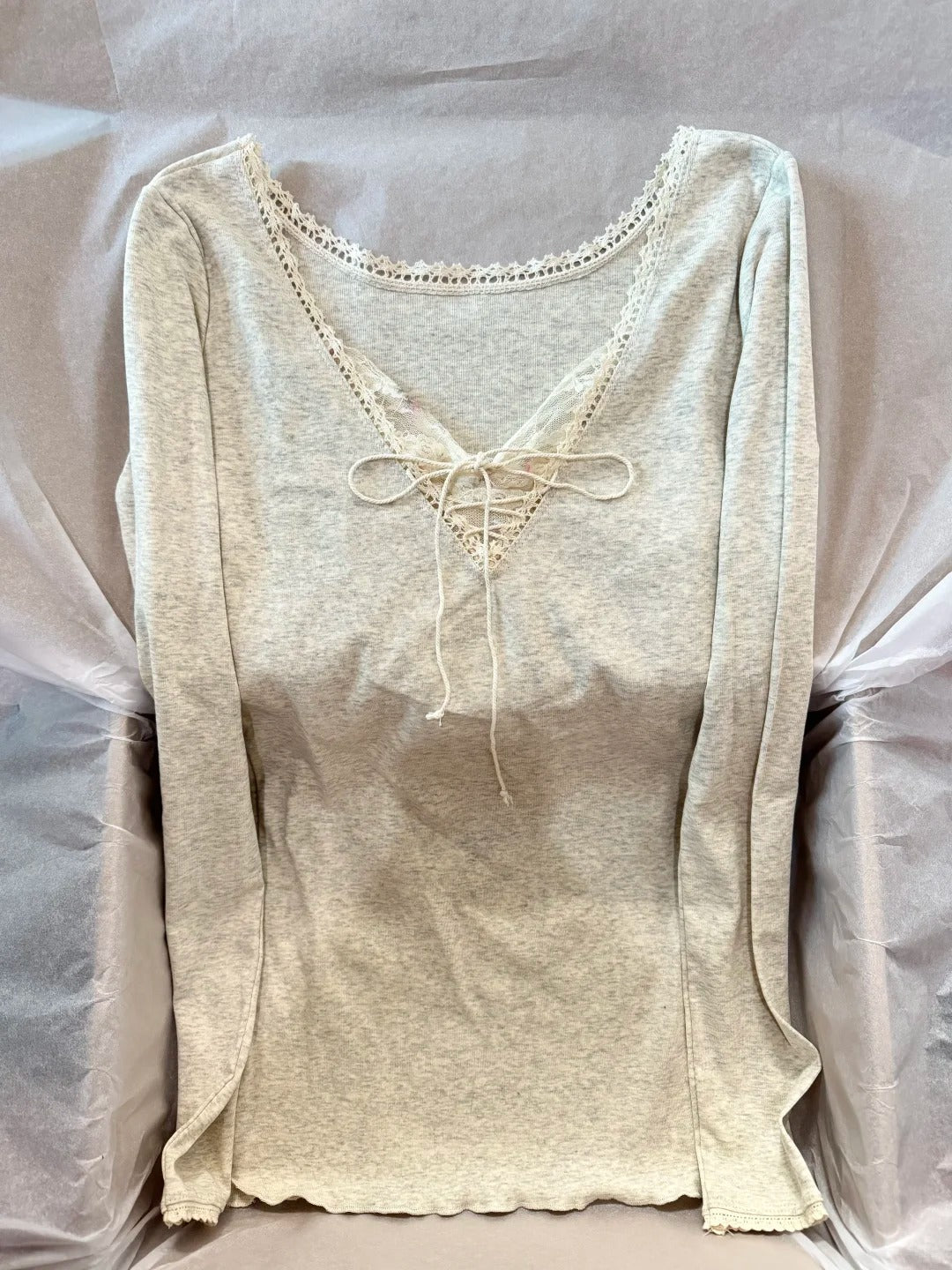 Lace-up Long Sleeve Tees