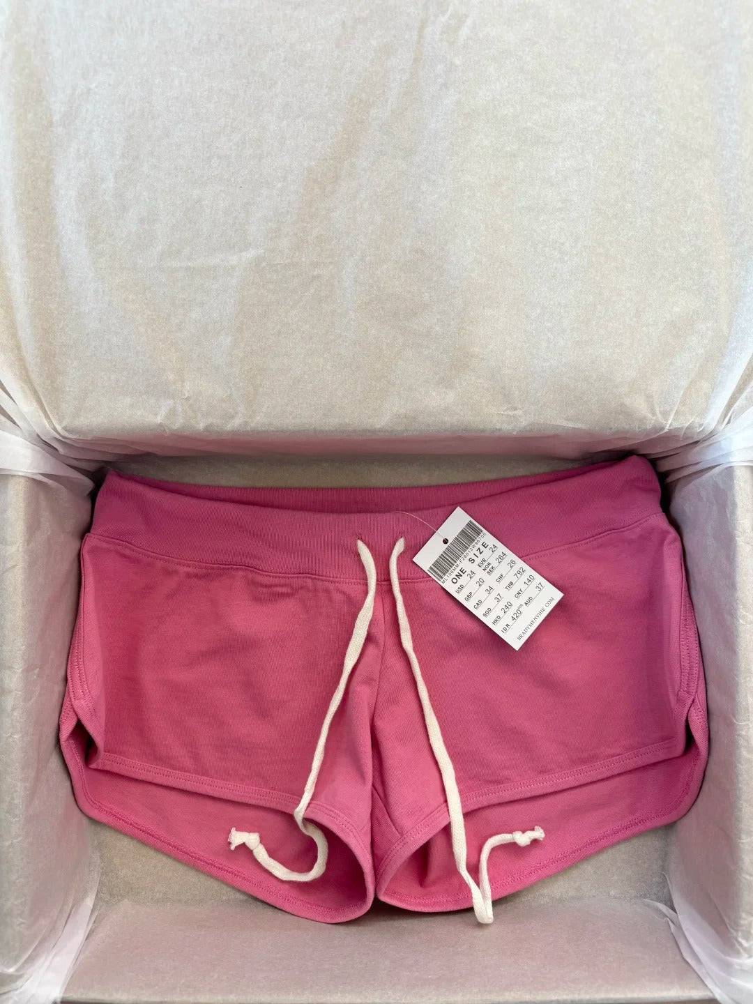 Rose Pink Cotton Short Pant Women Casual Elastic High Waist Casual SweatShorts