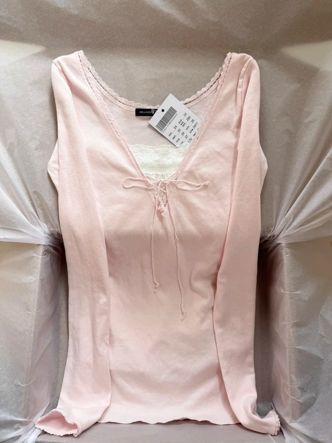 Lace-up Long Sleeve Tees