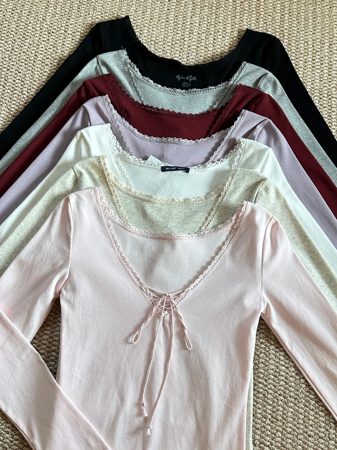 Lace-up Long Sleeve Tees