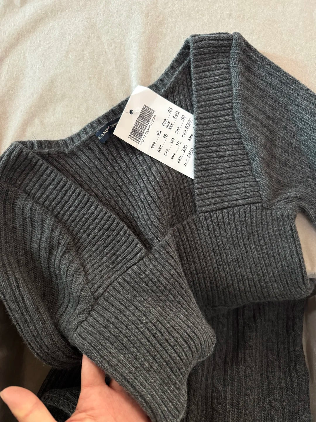 Jastie grey square-neck sweater
