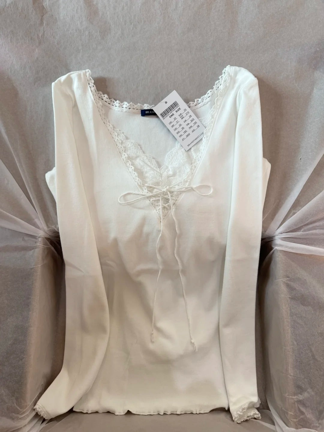 Lace-up Long Sleeve Tees