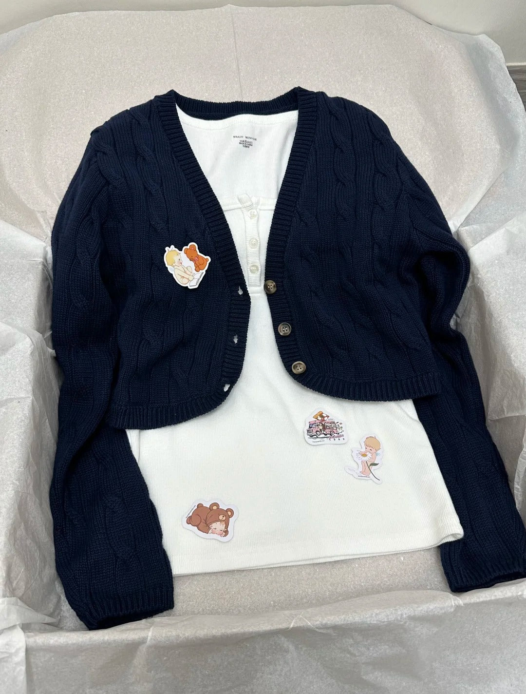 Twisted Flower Cropped Cardigan