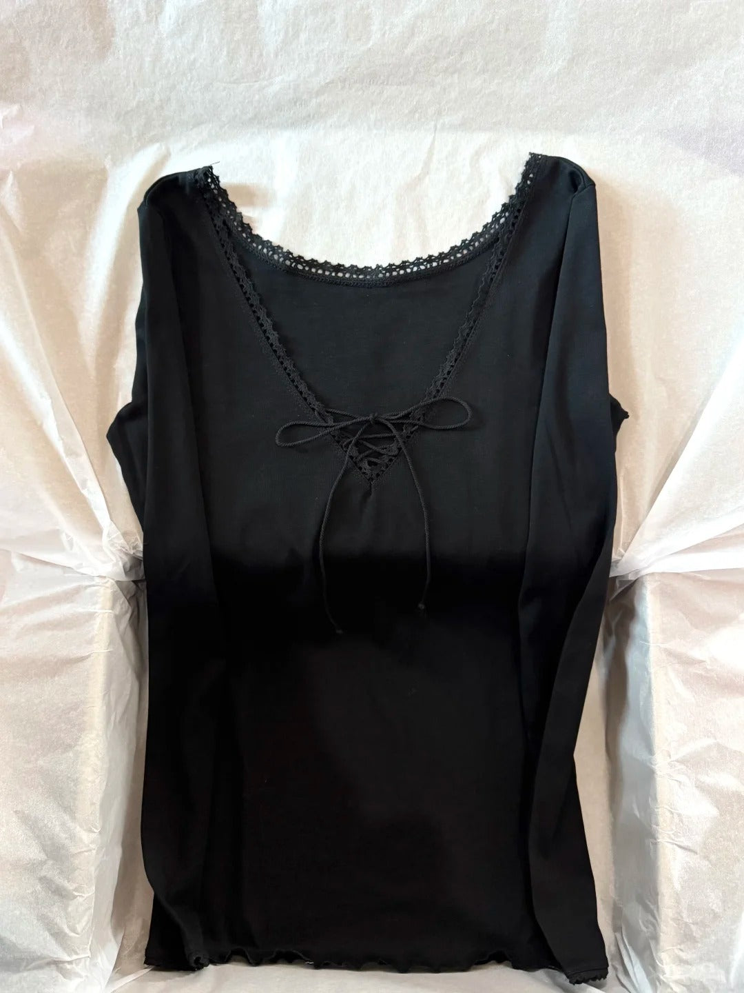 Lace-up Long Sleeve Tees