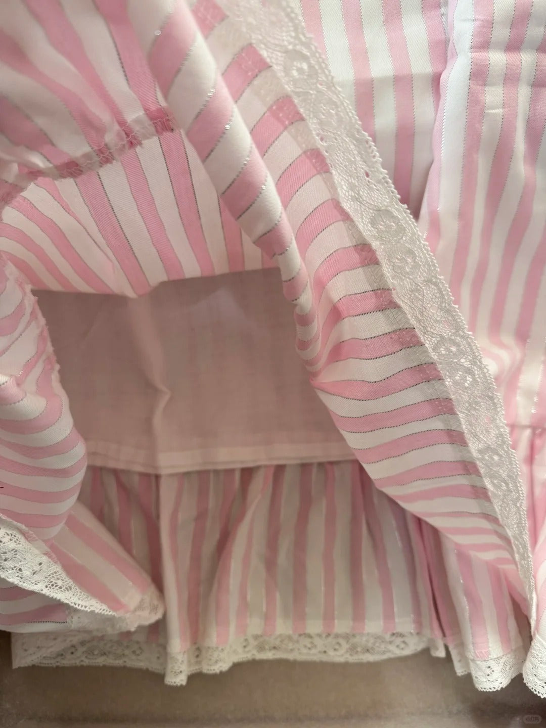 Pink Striped Puff Sleeves Tees Pretty Versatile Blouse