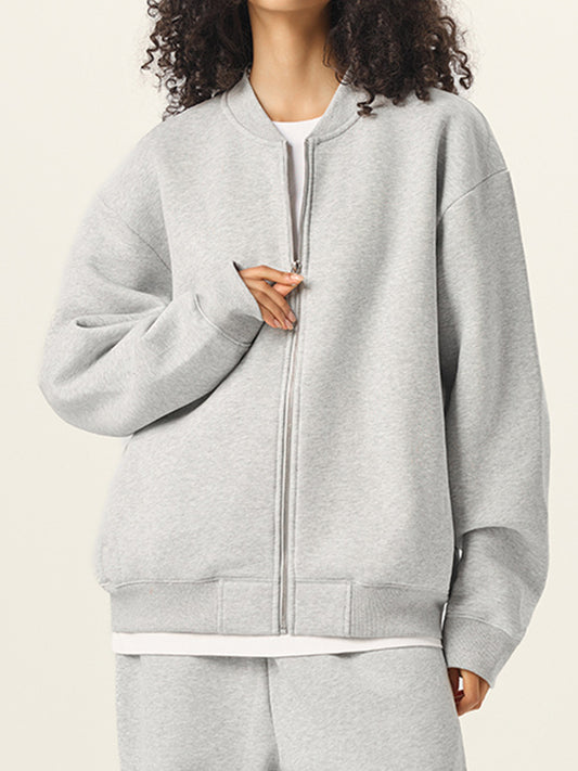 ABS2486GY Women Oversized Cotton Sweatshirt