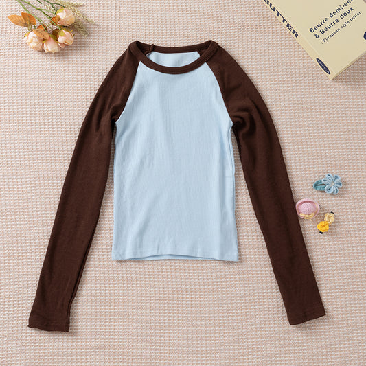 Casual color matching long sleeved women