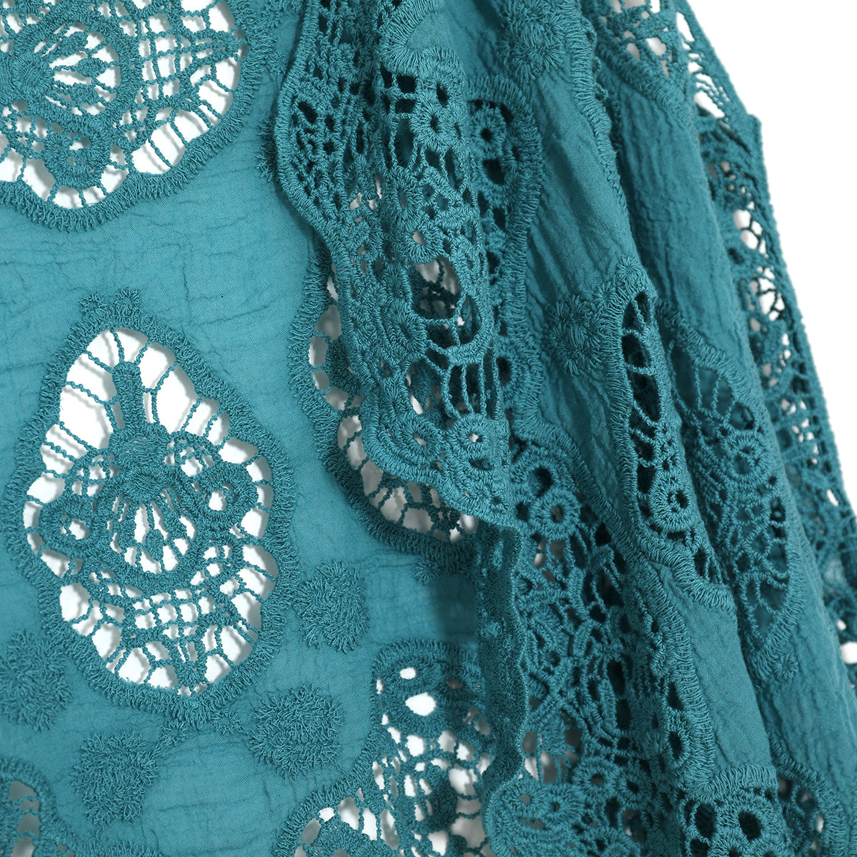 Haut cache-cœur en crochet avec patch hippie Froral Forestgreen