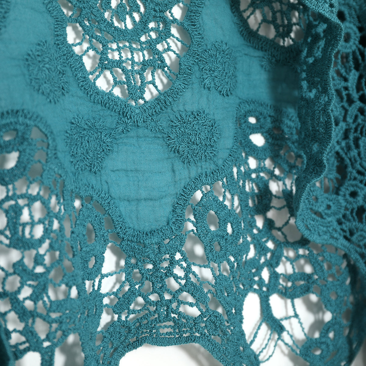 Haut cache-cœur en crochet avec patch hippie Froral Forestgreen