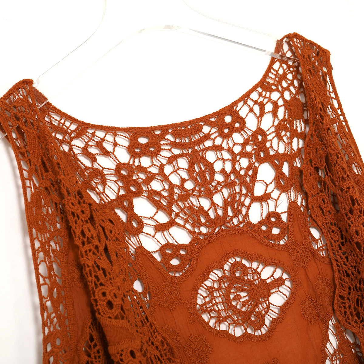 Haut cache-cœur en crochet avec patch hippie froal