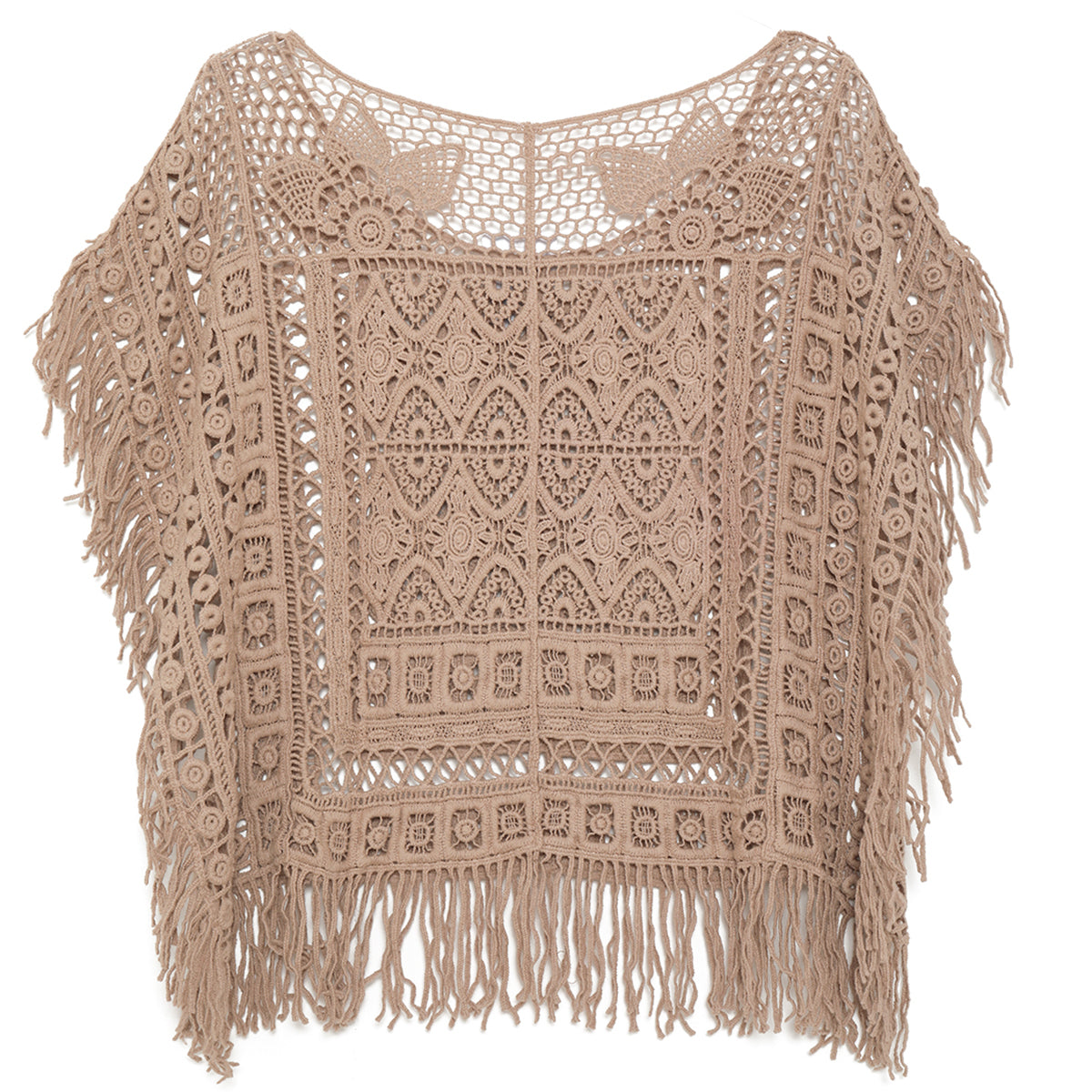 Brown Floral Embroidery Women Shirt