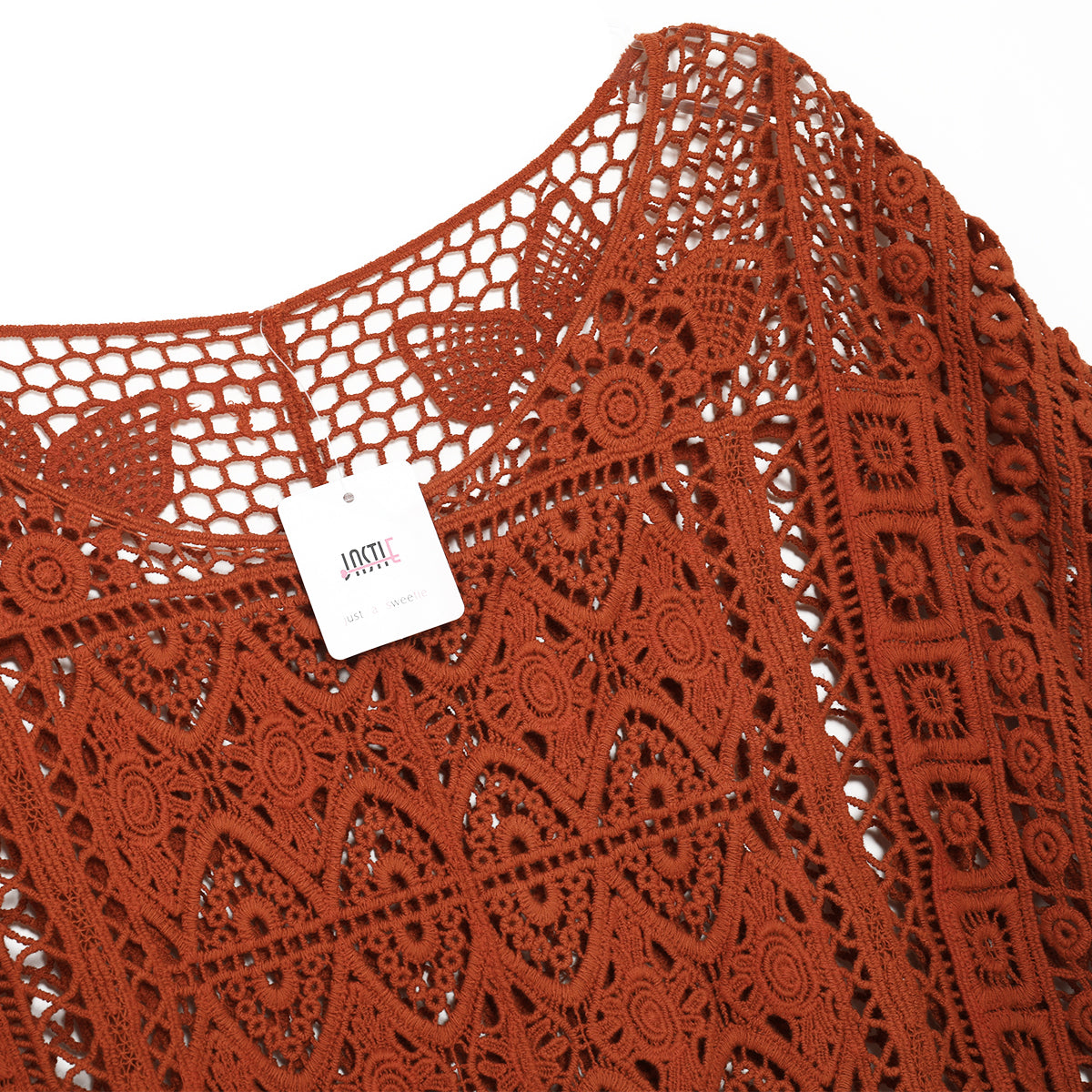 Boho Chic Crochet Lace Top Tassel Umber