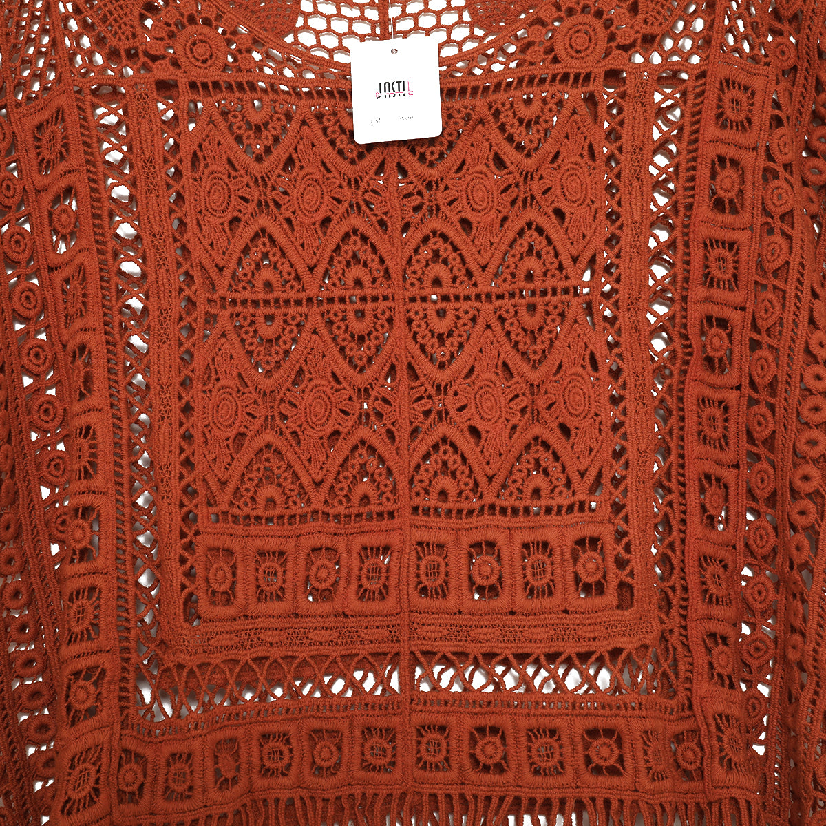Boho Chic Crochet Lace Top Tassel Umber